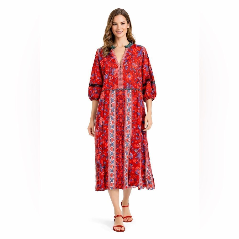 NWOT BOTEH Bohemian Floral Long Sleeve Dress